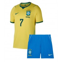 Dětský Fotbalový dres Brazílie Vinicius Junior #7 MS 2026 Domácí Krátký Rukáv (+ trenýrky)